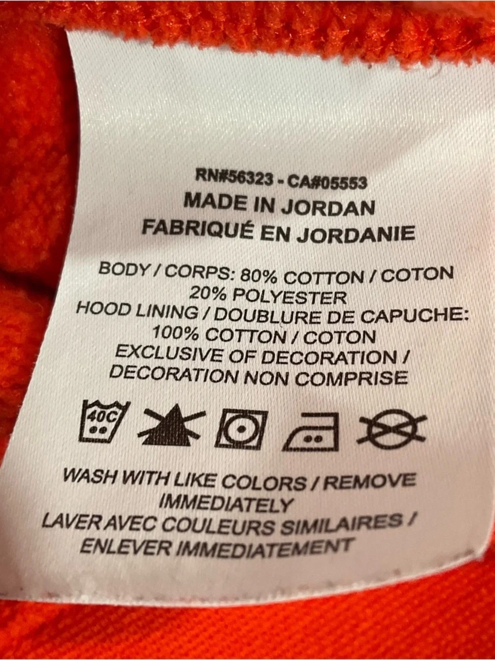 Nike Club Fleece Pullover Hoodie Team Orange White Swoosh Men M